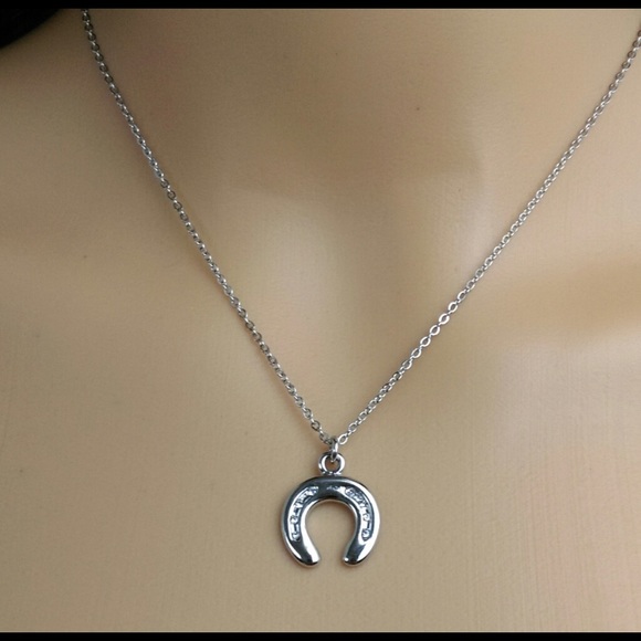 Rhinestone Horseshoe Charm & Chain - Picture 2 of 2